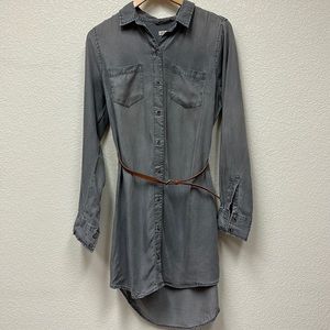 Merona 100% lyocell gray long sleeved shirt dress size medium